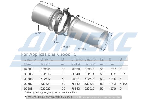 Хомут D=88,9 mm Volvo 78840