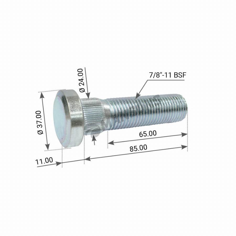 Болт колесный 7/8"*11BSF*94/85 Scania 4-/L-/P-/G-/R-/S-/T-Series 100.588