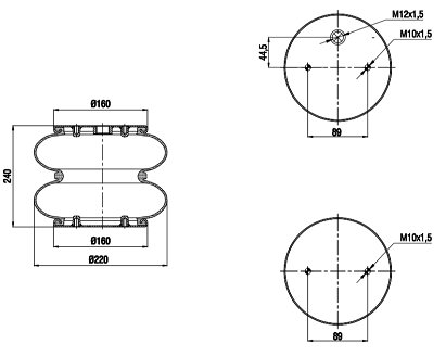 Пневморессора двойной сильфон Schmitz Cargobull/Meritor 4520000802