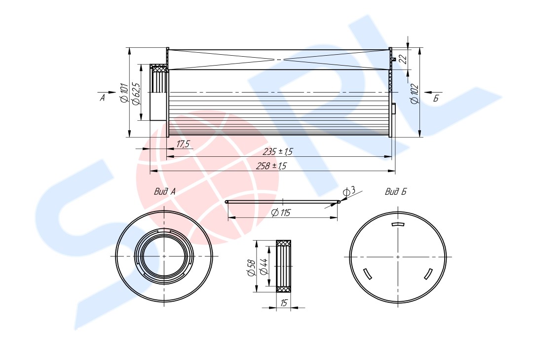 Фильтр масляный Scania R164/R500 RL6140AC02