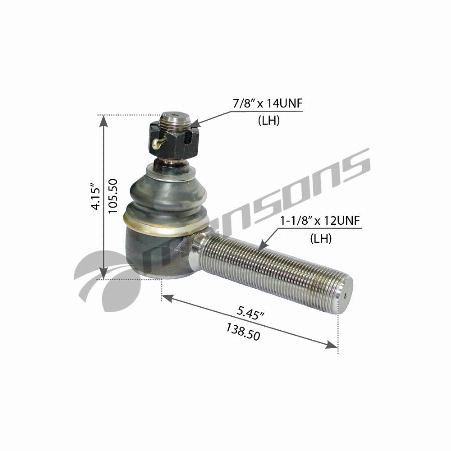 Наконечник рулевой тяги левый Freightliner/INTERN/Volvo 780239