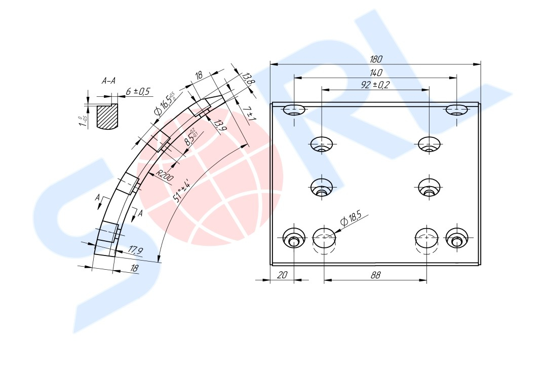 Накладка тормозная 19487/19495 STD 410*183 MAN/MB HM5615