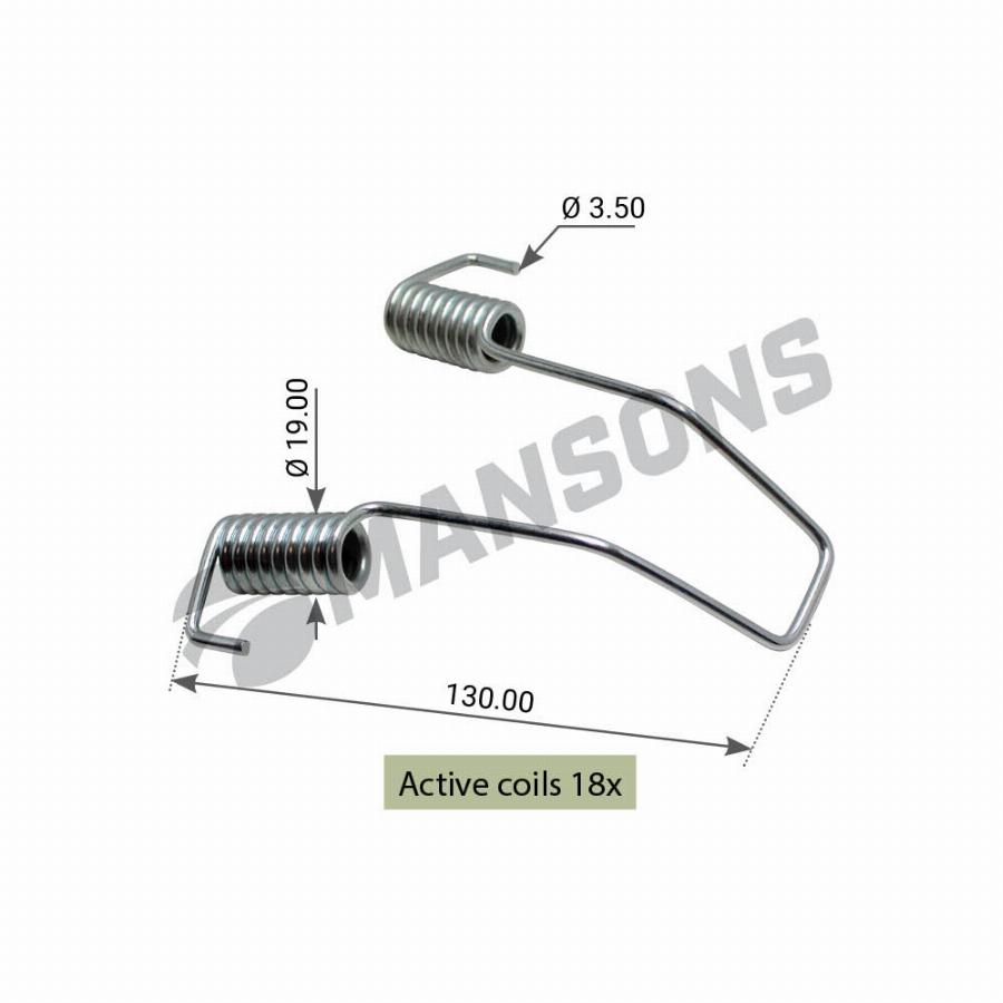 Пружина 3.6*19*128 без крючка BPW 300.151