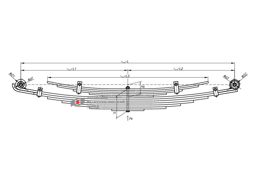 Рессора 12 листов задняя с подрессорником Isuzu NQR 71-75 701212IS-2912012-01-10