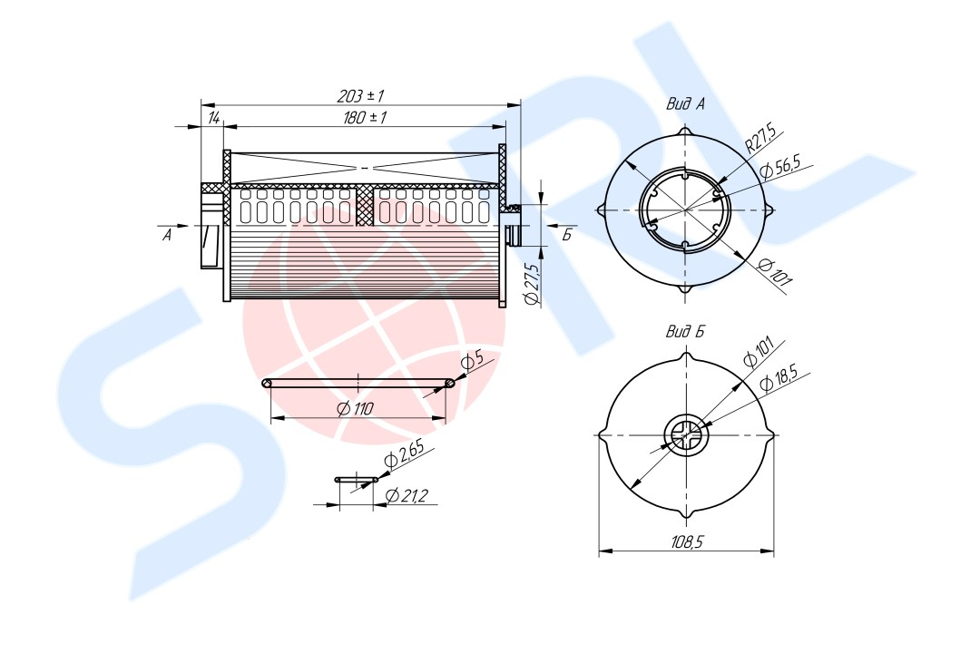 Фильтр топливный грубой очистки КАМАЗ-5490 RL6141BC26