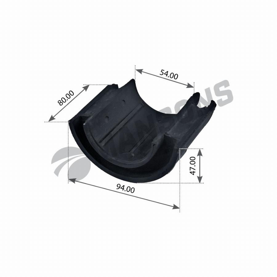 Полувтулка стабилизатора 054*93.5*70/80 заднего Iveco 400.503