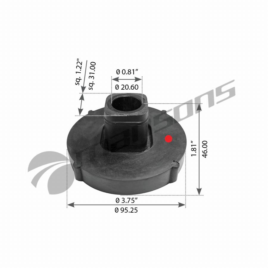 Подушка двигателя задняя нижняя лев/прав квадр.сечение Freightliner 360.053