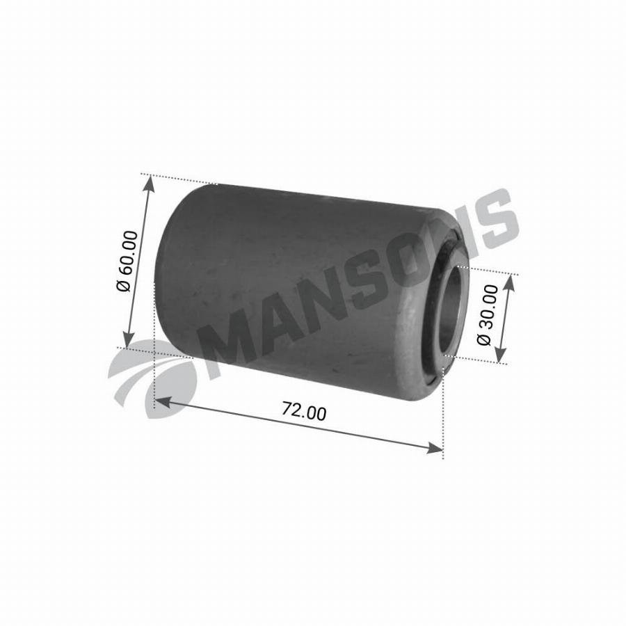 Сайлентблок рессоры 030*60*72 BPW 300.323