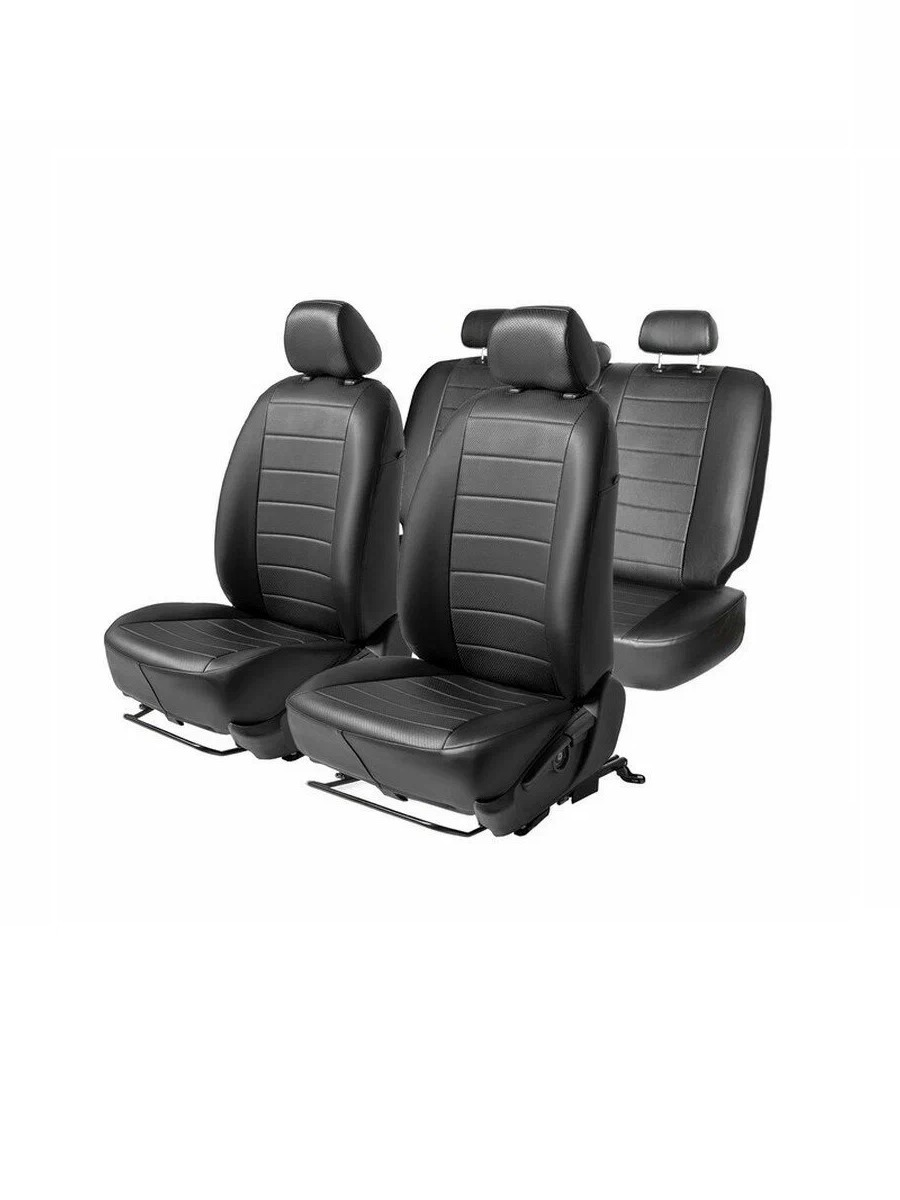 Чехлы 5 мест экокожа черные задняя спинка раздельная Lada Largus -2021 9011