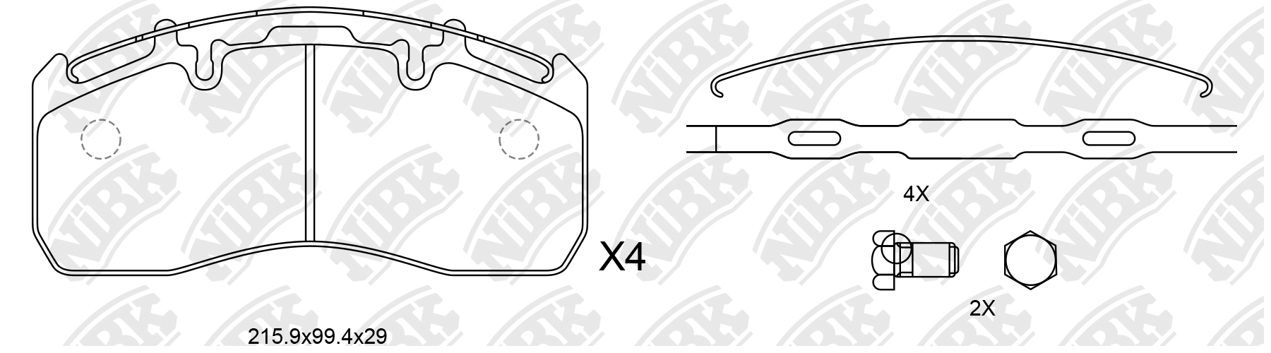 Колодки тормозные дисковые 216*97*29 Renault Premium/Volvo FH1 PN0923