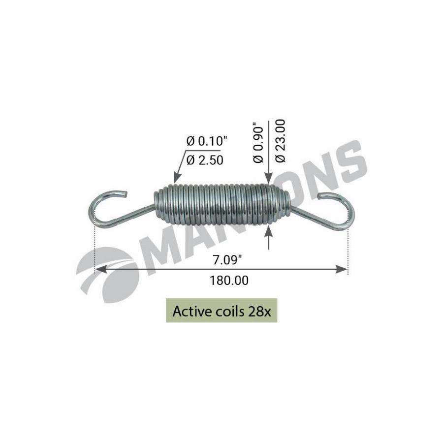 Пружина 2.5*22.5*185 SAF 600.057