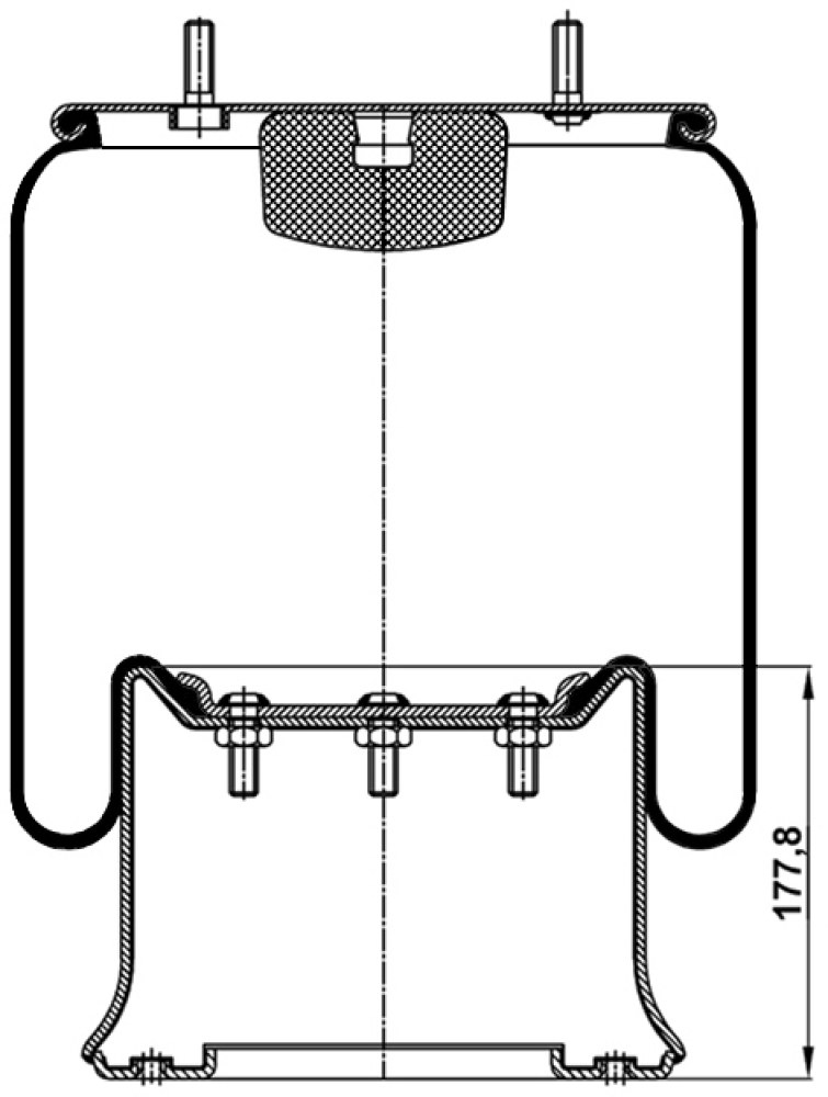 Пневморессора со сталь стаканом SAF/ROR T00700813V2