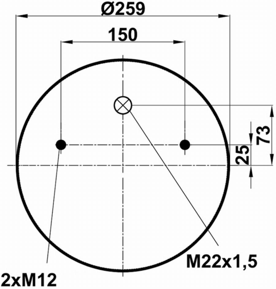 Пневморессора без стакана BPW T00700940V1