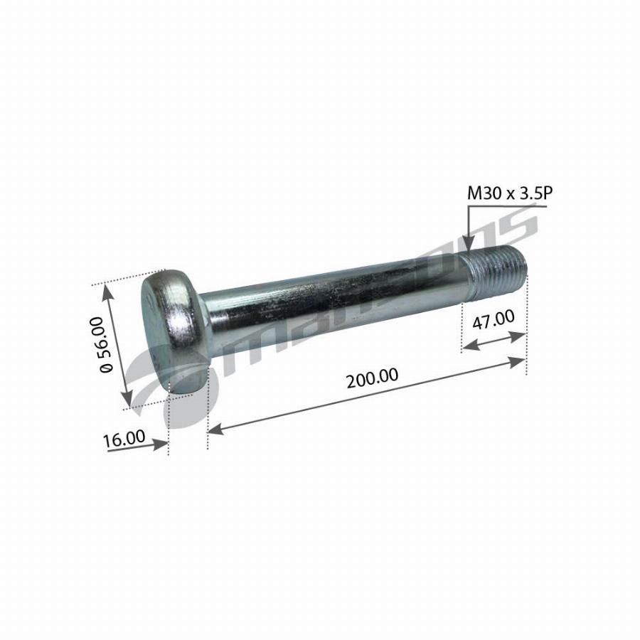 Болт полурессоры M30*3.5*200 BPW TRS4731