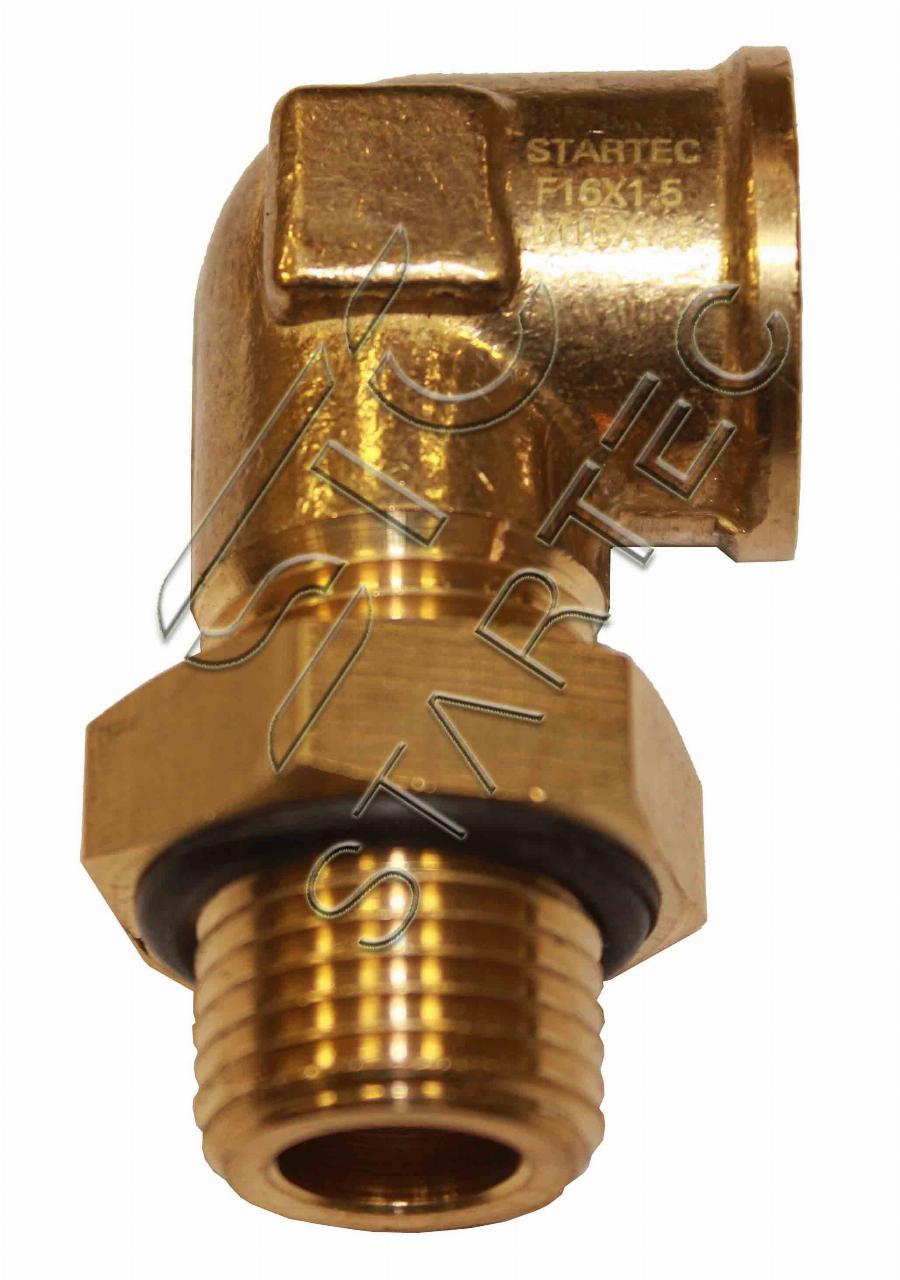 Фитинг угловой M16*1,5 F12*1,5 с контргайкой и уплотнением INF.11.M16F12L