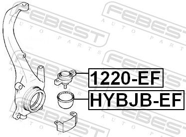 Опора шаровая нижняя Hyundai XG/Magentis 2.0-2.5 V6 98> 1220EF