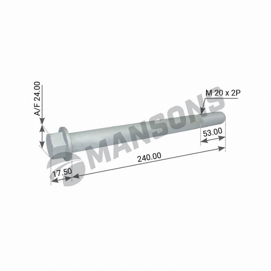 Болт амортизатора M20*2*240 MB Actros/Schmitz MFMF20240C1092