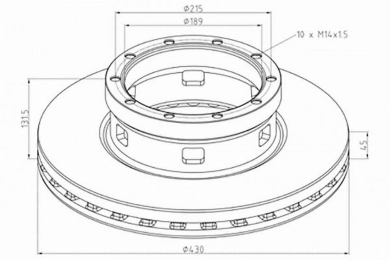 Диск тормозной задний 420*189.2*131 вентилируемый SAF B9/BL9 GL4079001701