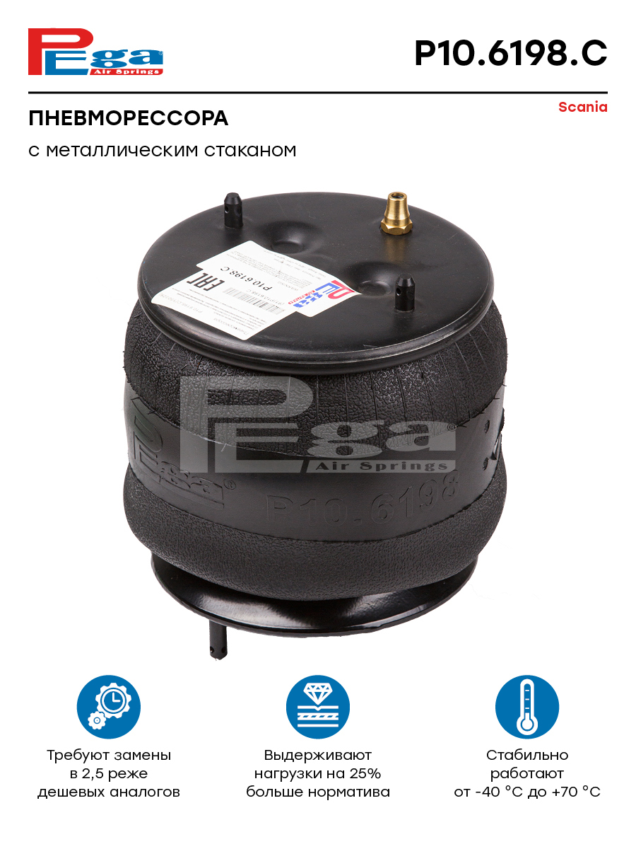 Пневморессора со стаканом Scania 4-/P-/G-/R-/T-Series P106198C