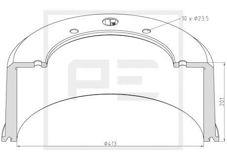 Барабан тормозной 413*189*201 Scania 126.078-00