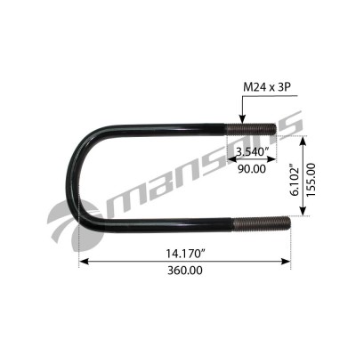 Стремянка 156/180*M24*3*360 BPW 300.125C