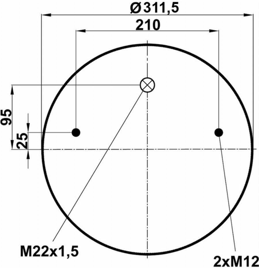 Пневморессора без стакана BPW T00700881V1