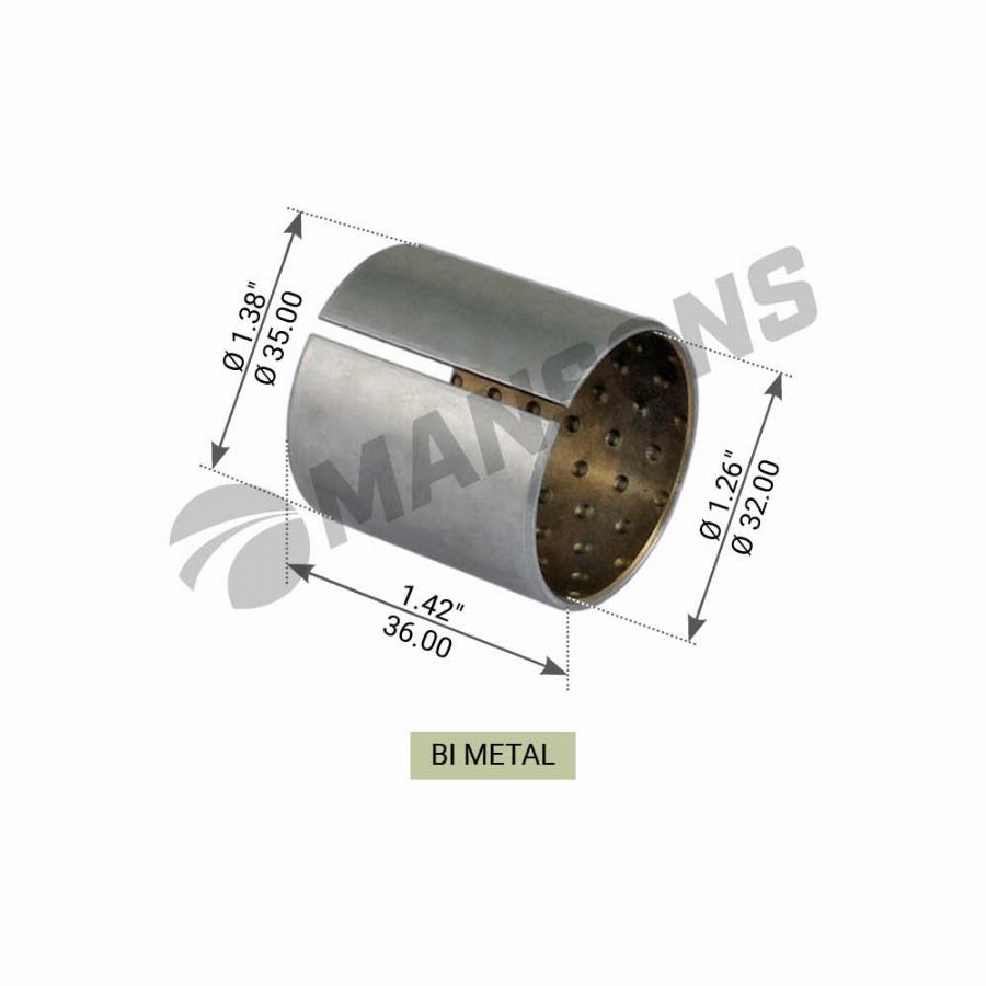 Втулка тормозной колодки 032*35*36.5 бронза ROR/SAF MPB26