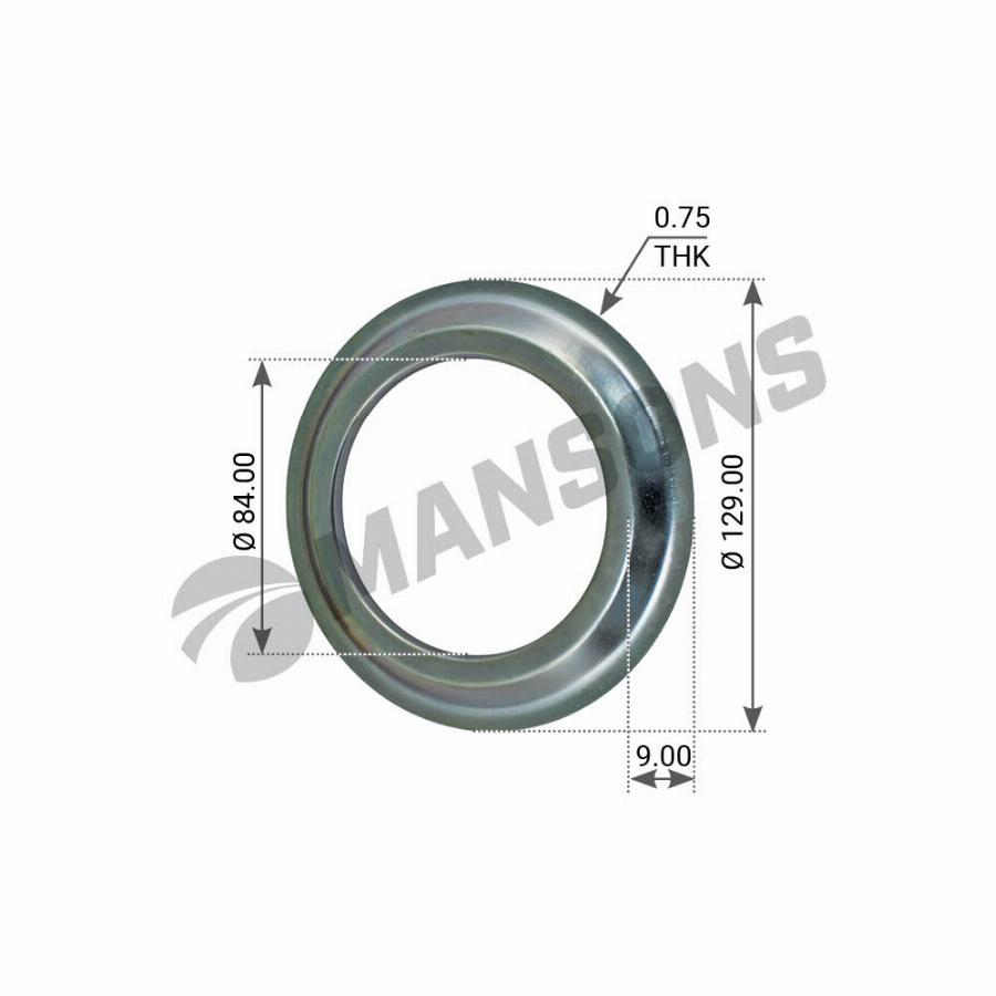 Кольцо ступицы 84*128*8.5 S=0.5 маслоотражательное BPW ECO 6.5-9T 300.011