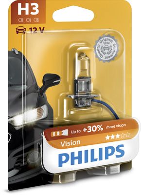 Лампа 12V H3 55W PK22s +30% Premium PHILIPS блистер 1шт 12336PRB1