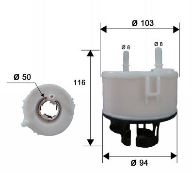 Фильтр топливный Kia Sorento 2.4 09>/Hyundai Tucson 2.0 10> FS13002