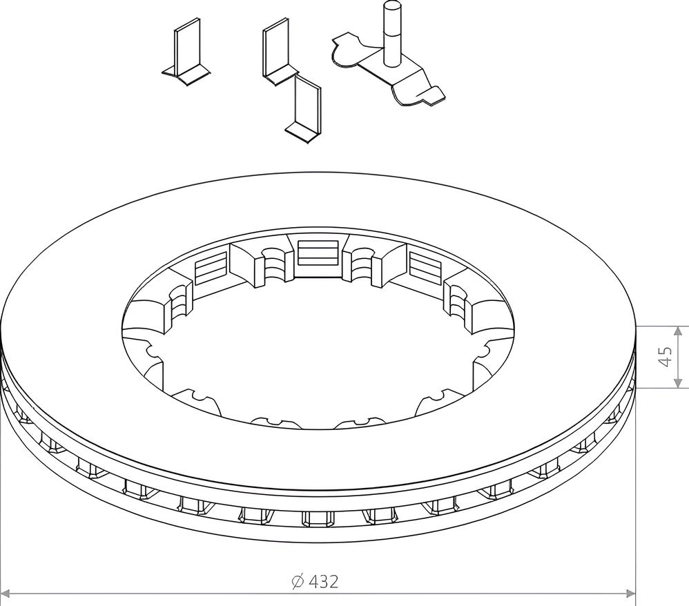 Диск тормозной 432*45*45 DAF CF65/75/85 GL1387439