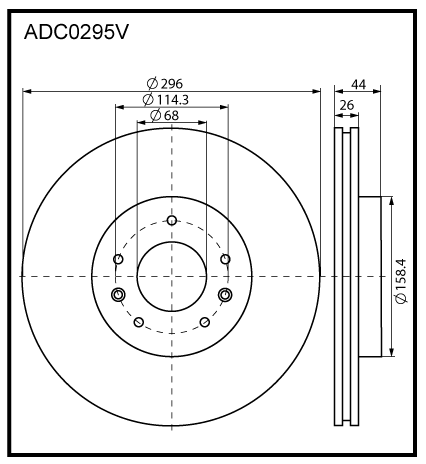 Диск тормозной передний Nissan Qashqai J11/X-Trail T32 2013-> ADC0295V