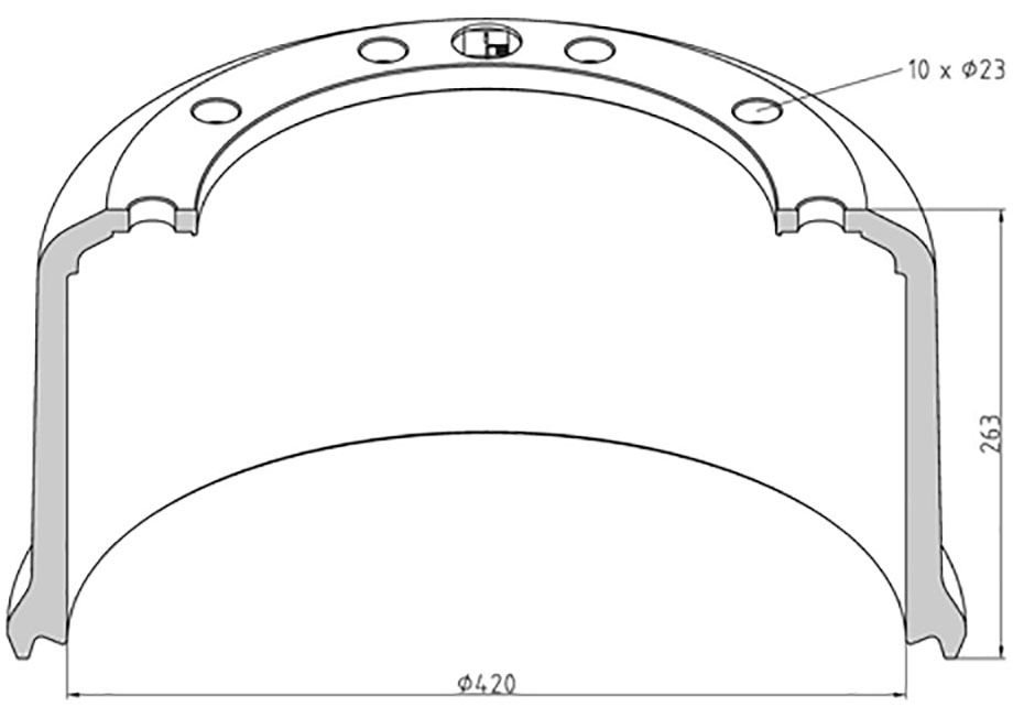 Барабан тормозной 420*210*263 BPW GL0910977160