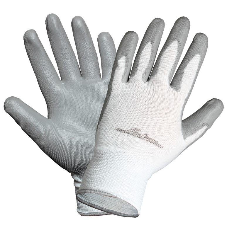 Перчатки нейлоновые с цельным ПУ покрытием ладони AWG-N-02