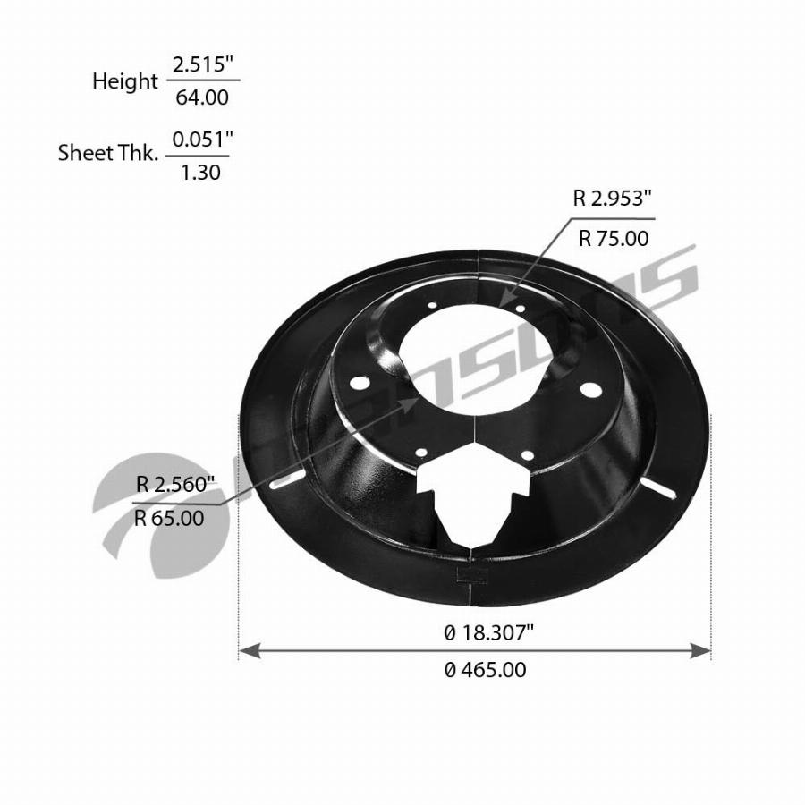 Щитки пылезащитные 419*178 из половинок ROR TE 800.060