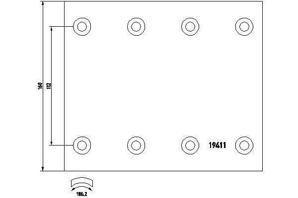 Накладка тормозная передняя МАЗ-6422/КрАЗ-6510 1941101