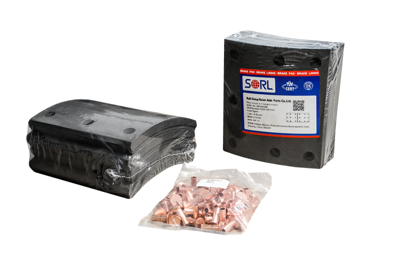 Накладка тормозной колодки сверленая к-т 8шт. с заклепками КАМАЗ HM5643AB