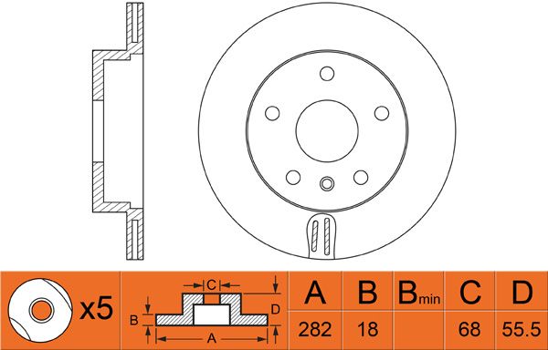 Диск тормозной передний VW T4 96> FR0406V