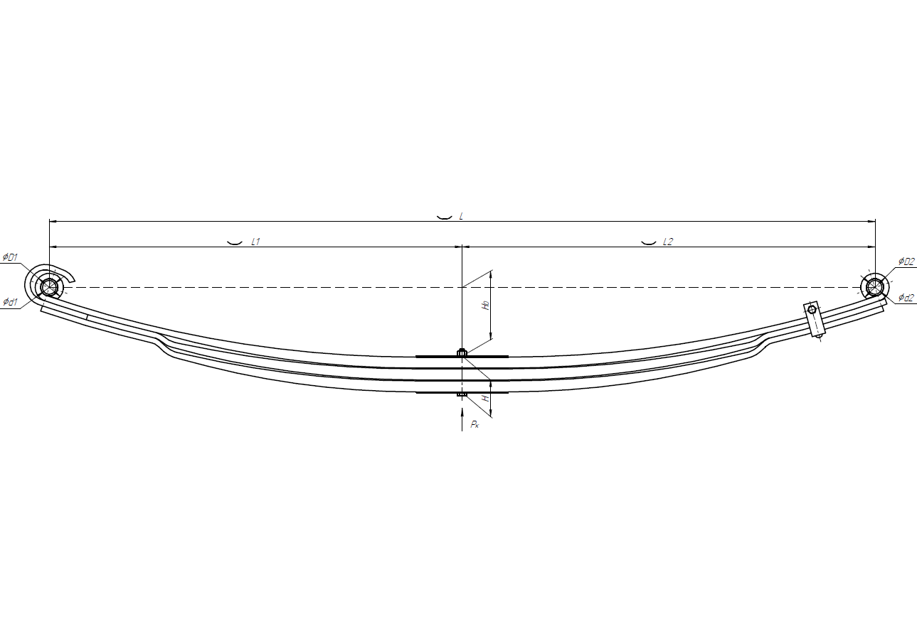 Лист рессоры передней коренной L=1862 КАМАЗ-5490 5490-2902015-15