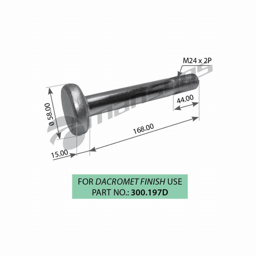 Болт полурессоры M24*2*166/170 BPW 300.197