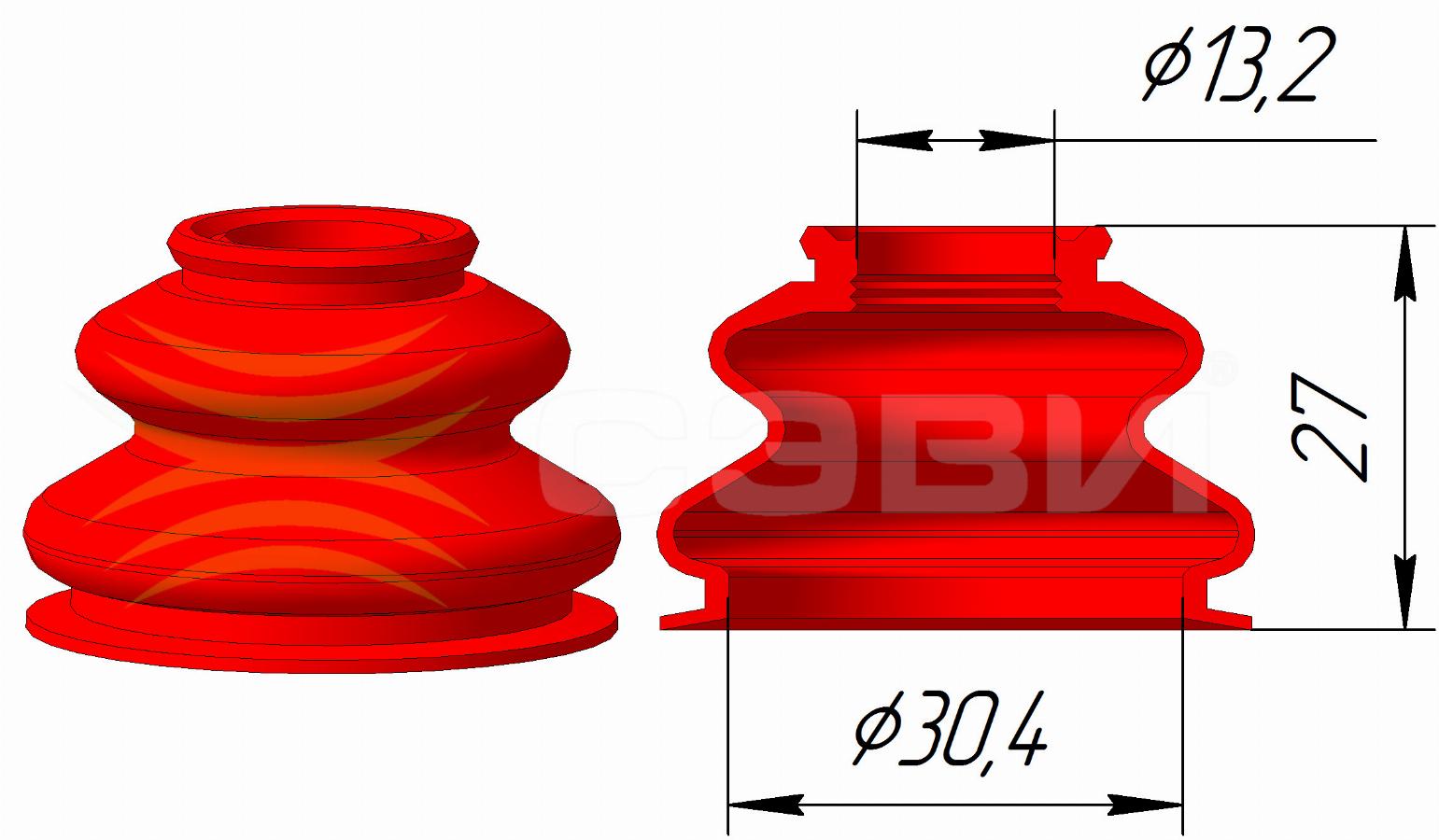 Пыльник опоры шаровой ВАЗ-2110 6122
