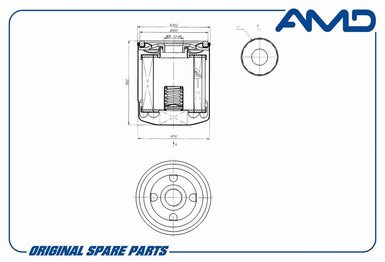 Фильтр масляный Citroen Xsara/Xantia 99>/Peugeot 106-807 96>/Lada Niva 1.9D 93> AMDFL448