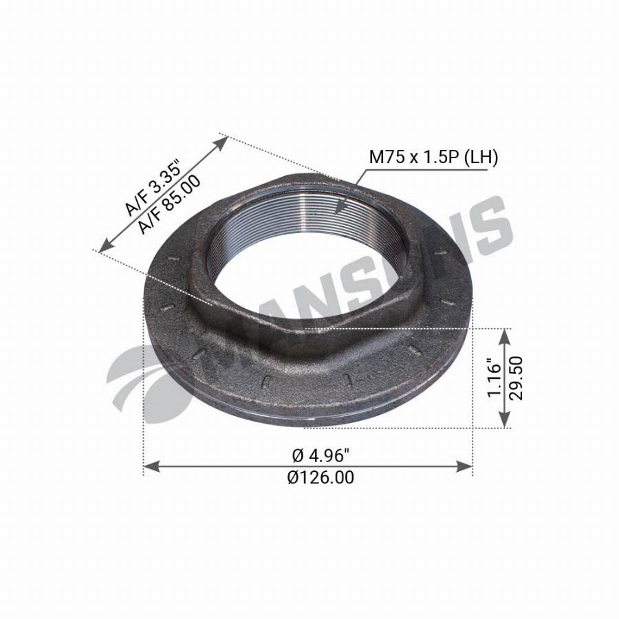 Гайка ступицы M75*1,5 левая SAF INTEGRAL 600.169
