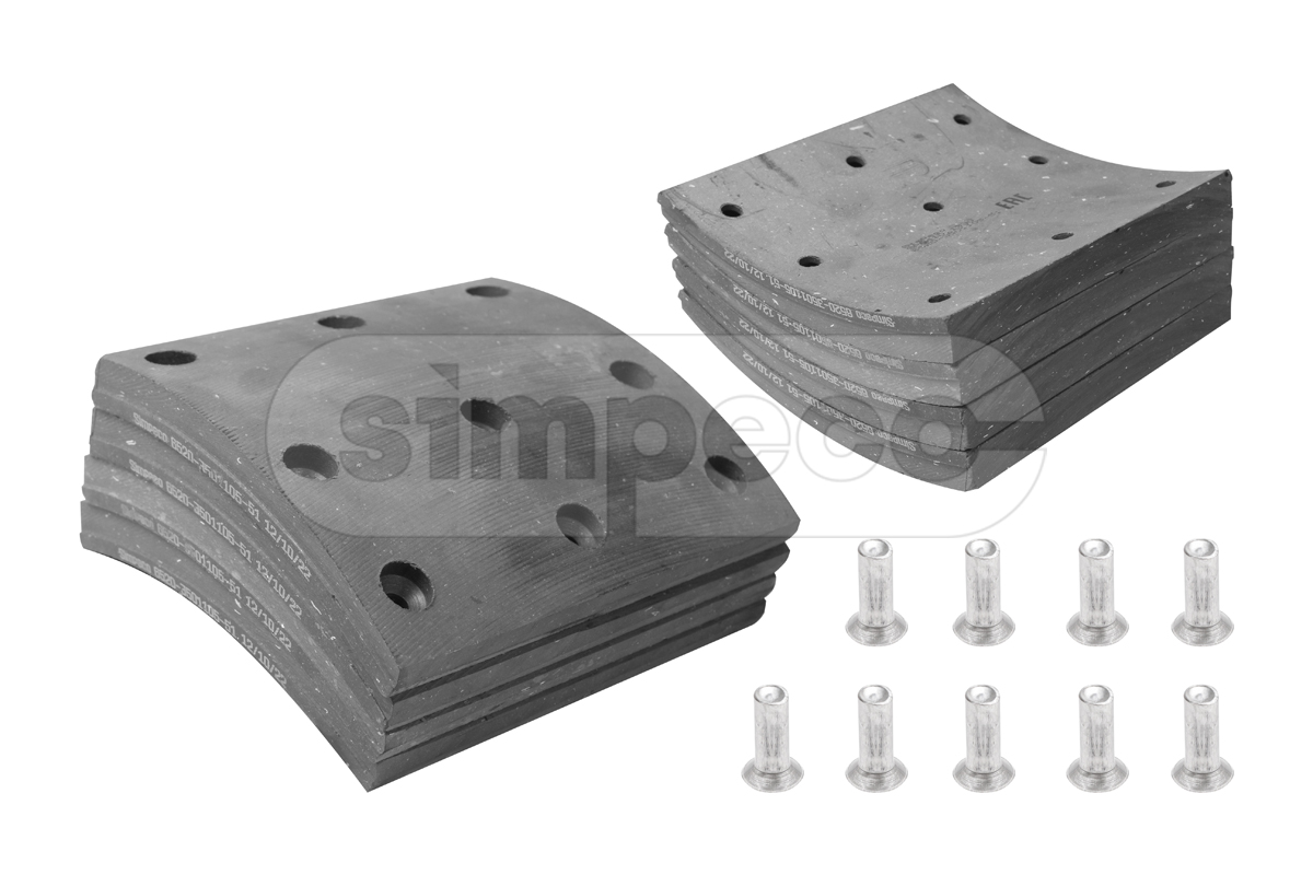 Накладка тормозная сверленая расточенная к-т 8шт. -1 рем. Premium КАМАЗ-ЕВРО SP04101330